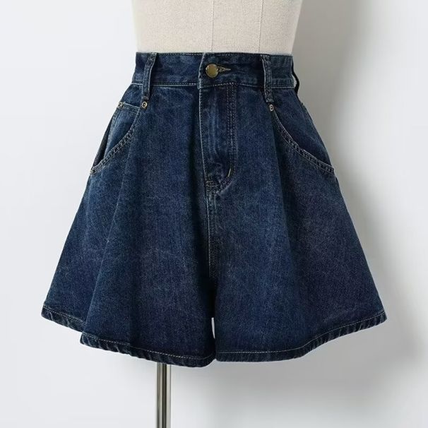 Denim Wide-leg Shorts, New Summer Women's Clothing, Slimming And Stylish, Hong Kong Style, Loose, Trendy, Fashionable,_ecoleips.com