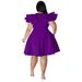 Plus Size Women's Clothing European American Style New Full Skirt Dress Multi Color Self-Produced_ecoleips.com