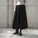 Aria Basics 2024 Autumn Winter New Elastic Waist Skirt Wide-Leg Nine-Point Woolen Pants Loose Slimming_ecoleips.com