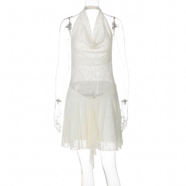 Summer New Style Women's Sexy Lace See through Dress European American Halter Neck Backless Clothing for Women_ecoleips.com