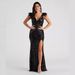 Women's Clothing Fashion Slimming High Density Sequin Banquet Evening Dress_ecoleips.com