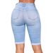Women's Clothing Motorcycle Stretch Pants Blue Denim Women's Jeans_ecoleips.com