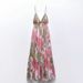 Tie-Dye Print Wrap Waist Slip Dress, Flattering Bodycon Midi Dress With Adjustable Tie, French Style Elegance For Women_ecoleips.com