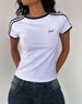 Women's Clothing Bow Embroidery Gothic Cropped Top Streetwear Retro Casual Short Sleeved T Shirt Y2K Clothes_ecoleips.com