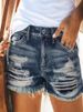 Aria Basics Aria Basics , , European And American Foreign Trade High-waisted Fringed Ripped Denim Shorts For Women_ecoleips.com