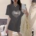 Women's Clothing Loose Slimming Fashionable Heavy Industry Love Letter Hot Diamond Short Sleeved T Shirt For Women On The Back Collar_ecoleips.com