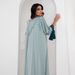 Modest Abaya Dress/Muslim Dress Women Glamorous Embellished Satin Kaftan Dress – Elegant Robe With Contrast Color & Crystal Details, S/M/L/XL/XXL_ecoleips.com
