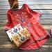 Bohemian Linen Embroidered T-Shirt – Oversized Loose Fit Short Sleeve Top For Women (White/Red/Yellow)_ecoleips.com