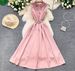 Summer New Women's Sleeveless V Neck Dress Style Tie Waist Slimming A-Line Long Skirt For Mature Ladies_ecoleips.com