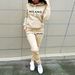 Cozy Fleece-Lined Hooded Sweatshirt Set With Milan Print - Winter Warm Pullover & Pants Outfit For Women (Letter Graphic, Multiple Colors)_ecoleips.com