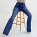 Women's Versatile Distressed Cat Whiskers Slim Fit Stretch Flared Jeans Casual Cotton Denim for Spring/Autumn & Summer_ecoleips.com
