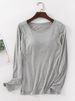 K Long Sleeved Underwear With Chest Cushion, Base Top, Women's Cup One-piece, No Steel Ring T-shirt, Slim Fit_ecoleips.com