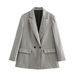 Cross-border Foreign Trade Wholesale ZA European And American Style Women's New Fashion Silhouette Double-breasted_ecoleips.com