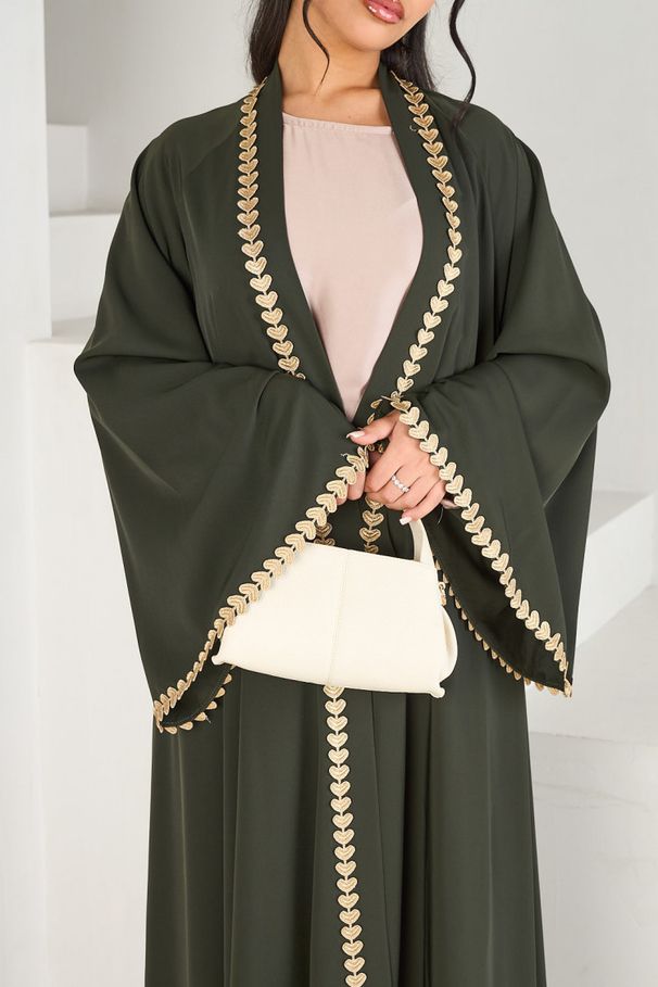 Spring And Summer Beautiful Loose Border Cardigan Abaya_ecoleips.com