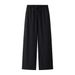 Women's Clothing Women's Stylish Trendy Casual Linen Blend Elastic Waist Pants Style Clothing For Formal & Casual For Women_ecoleips.com