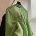 French-style High-end Green Cotton-linen Shirt For Women, Summer Thin Loose Casual Linen Shirt, Long-sleeved Sun_ecoleips.com
