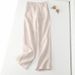 Suitable For All Seasons UK Bargain Cotton Half Elastic Wide Leg For Women High Waist Draped Linen Straight Casual Long Pants_ecoleips.com