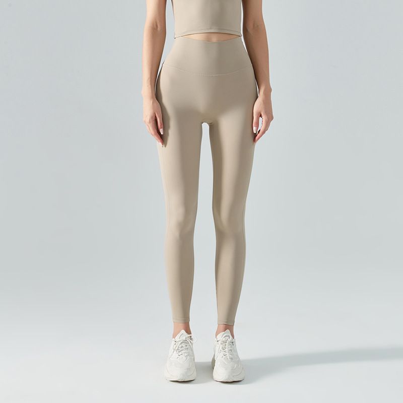 Ningbo Anjiu Women's High Waist Yoga Pants Hip Lifting Nude Quick Drying Tight Thin Fitness Sports Nine Point Pants_ecoleips.com