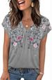 Zeagoo Womens Tops Short Sleeve V Neck Shirts Summer Dressy Casual Business Clothes Work Blouses Fashion Clothing Outfits_ecoleips.com