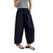 Women's Super Skin Friendly Washed Cotton Artsy Wide Leg Pants Japanese Style Casual Loose Fit Drawstring Elastic Waist Summer Bottoms_ecoleips.com