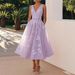 2026 European And American Women's Dress Banquet Evening Dress Sleeveless Vest V-neck Digital Printed Dress_ecoleips.com
