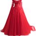 Women’s Clothing Rose Red Evening Dress With Long Sleeves And Veil New Bride Wedding Toast Dress Fairy Evening Dress_ecoleips.com