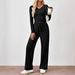 Autumn Women's Comfortable And Casual Solid Color Slimming And Versatile Drawstring Fashion Set_ecoleips.com