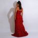 Women's Clothing Sexy Suspender Sleeveless Sequin Dress Slit Long Skirt_ecoleips.com