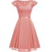 Women's lace hook sexy hollow chiffon dress _ecoleips.com