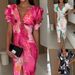 Women's Clothing Summer New Women's Clothing Temperament Sexy V Neck High Waist Slit Dress_ecoleips.com