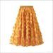 Plus-Size Black Mesh Skirt With 3D Polka Dots, Flared A-Line Midi Skirt – Retro Audrey Hepburn Style (L-4XL & One Size)_ecoleips.com