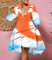 Women's Sexy Loose Casual Dress Imitation Letter Print Lapel For Spring/Autumn And Summer_ecoleips.com