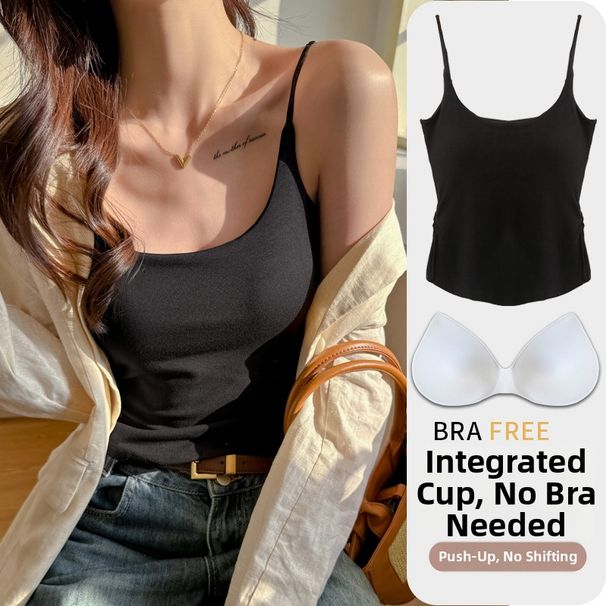 Women's Strapless Tank Top Padded Cups Sleeveless High-End Feel Spring/Summer Slip Outerwear Sexy Camisole_ecoleips.com