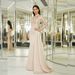 Verve Elegant Sexy Sequin Long Sleeve Round Neck Party Annual Meeting Evening Bridesmaid Women's Dress_ecoleips.com