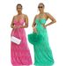TW881 Halter Neck Slim Fit Striped Print Beach Vacation Dress For Women Sweet And Sexy_ecoleips.com