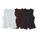 Women's Clothing Women's Fashion Two Tone Round Neck Suit Vest Style Clothing Chic Versatile For Formal & Casual For Women_ecoleips.com
