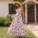 Women's Summer Beach Satin Cami Maxi Dress – V Neck Bowknot Floral Print Slip Dress, Going Out Clubwear 2026_ecoleips.com