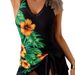 Women's Modest Tankini Swimsuit Set - Floral Print High-Neck Bikini Top & Swim Skirt (2-Piece)"_ecoleips.com