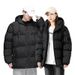 Men's Winter Puffer Jacket Warm Thickened Printed Plaid Trendy Coat with Hood Short Style_ecoleips.com