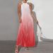 Women's Sexy Backless Halter Neck Midi Dress Sleeveless Gradient A-Line Dress for Summer_ecoleips.com