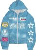 Unisex Full Print Zip Up Hoodie With Stars & Letters | Loose Fit Casual Pullover For Streetwear Fashion_ecoleips.com