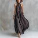 Women's Bohemian Style Off-Shoulder Long Dress Elegant Halter Neck Loose Fit Summer New Arrivals_ecoleips.com