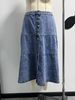 Plus Size A-Line Denim Skirt With Layered Hem - High Waist Summer Casual Skirt For Women, Streetwear Staple In Light Blue_ecoleips.com