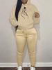 Women's Autumn And Winter Fashion Casual Heart Gesture Print Thick And Plush Warm Hooded Sweatshirt+sports Pants Set-782_ecoleips.com