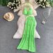 Elegant Women's Backless V Neck Camisole & Floral Fishtail Skirt Two Piece Set Sexy Resort Style Spring/Summer Goddess Look_ecoleips.com