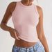 Diyun 2025 Spring/Summer European And American Casual Y2K Solid Color Sexy Ribbed Outerwear Round Neck Tank Top Women's_ecoleips.com
