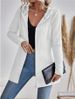 Aria Basics 2024 Women's Spring And Autumn Solid Color Wave Stitching Casual Loose Drawstring Hooded Jacket_ecoleips.com