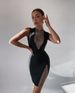 Ins sexy celebrity slim fit net diamond bandage dress bandage dress_ecoleips.com