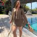 New Spring/Summer European And American Women's Fashion Polka Dot Print Sexy Deep V Backless Mesh Patchwork Bodycon_ecoleips.com