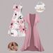 Plus Size Women's Floral Pattern Slip Dress And Long Cardigan Two Piece Set Elegant Spring/Autumn Clothing_ecoleips.com